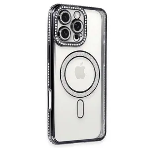 İphone 16 Pro Max Kılıf Joke Simli Magneticsafe Kılıf - Gri