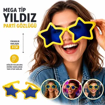 Mega Tip Yıldız Parti Gözlüğü Yeşil Renk