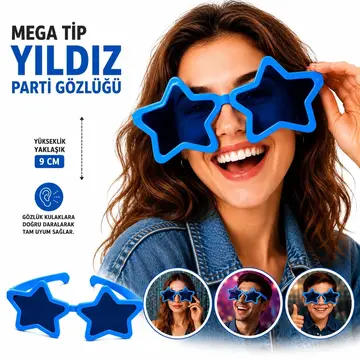 Mega Tip Yıldız Parti Gözlüğü Yeşil Renk