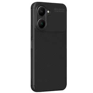 Vivo Y18 Kılıf Auto Focus Karbon Kapak - Siyah