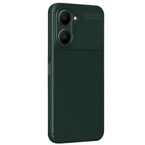 Vivo Y18 Kılıf Auto Focus Karbon Kapak - Koyu Yeşil