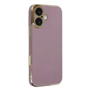 İphone 16 Kılıf Volet Silikon - Mor