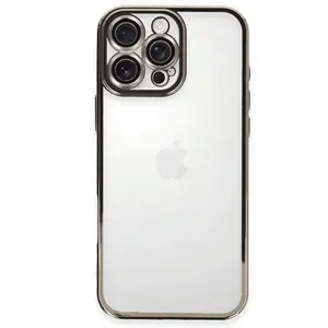 İphone 16 Pro Max Kılıf Razer Lensli Silikon - Titanyum Gri