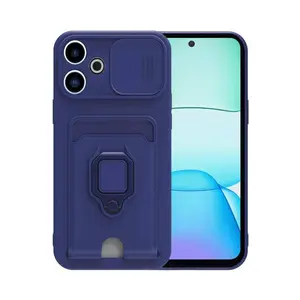 Xiaomi Redmi 13 4g Kılıf Zuma Kartvizitli Yüzüklü Silikon - Lacivert