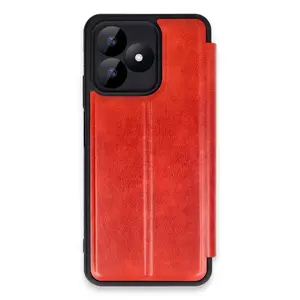 Realme Note 50 4g Kılıf Flip Cover - Kırmızı