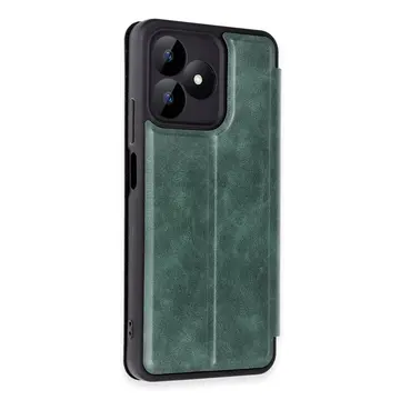 Realme Note 50 4g Kılıf Flip Cover - Koyu Yeşil