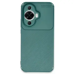 Huawei Nova 12s Kılıf Auto Focus Karbon Kapak - Koyu Yeşil