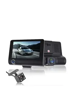Vothoon Araç Içi Kamera Gece Görüşlü 3 Kameralı 4 Inç 1080p Yol Kayıt Kamerası Geri Vites