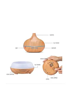 Vothoon Hava Nemlendirici 7 Led Işıklı Aromatik Oda Kokusu 550 Ml Kahve Aroma Difüzörü Buhar Makinası