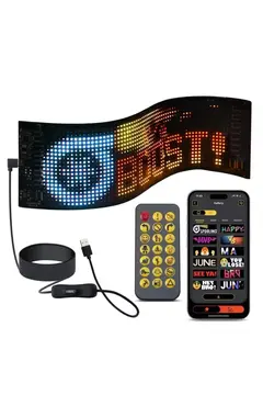 Led Ekran Matrix Panel Cama Yapışan En Büyük Boy 16x96 Led Sayısı Araba Yazısı 12cm-59.5cm