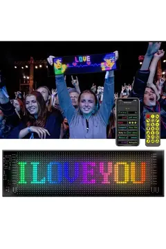Led Ekran Matrix Panel Cama Yapışan En Büyük Boy 16x96 Led Sayısı Araba Yazısı 12cm-59.5cm