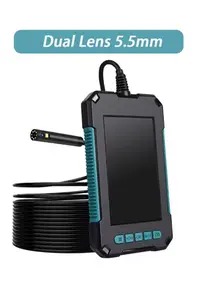 Ekranlı Çift Kameralı 10 Mt Hafıza Kart Destekli Sert Kablo Yılan Endoskop Kamera 5.5 Mm 4.3 Inc