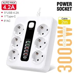 Vothoon Hp-h04 3000w 10amper 6’lı 2metre Uzatma Kablolu Çoklu Termal Akım Priz