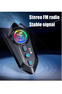 Y12  Motor Kask Kulaklık Rgb Modlu Radyolu Motosiklet Kulaklık 5.3 Bluetooth Intercom