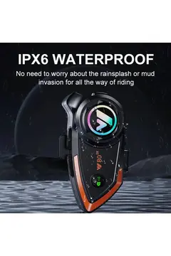 Yeni Model Y80-2x Motosiklet İntercom 2 Kişilik Bağlantı Rgb Işıklı Bluetooth Kulaklık Seti