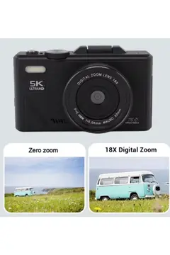5k 75mp Hd Dijital Kamera 18x Dijital Zoom, Flaşlı,3.0 İnç Ekranlı Fotoğraf Makinesi