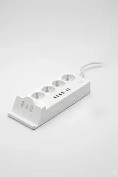 Akım Korumalı Kablosuz Şarjlı Masaüstü Priz | 4 Priz, 4 Usb, 2 Type-c