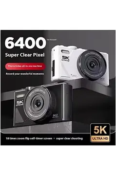 5k 75mp Hd Dijital Kamera 18x Dijital Zoom, Flaşlı,3.0 İnç Ekranlı Vlog Ve Fotoğraf Makinesi