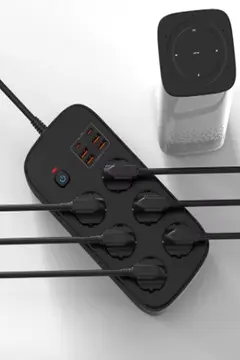 Termal Akım Korumalı 6’lü Priz 4x Usb 2x Type-c Çıkışlı Grup Priz Çoğaltıcı (3500w) Siyah