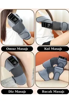 2 Adet Şarjlı Isıtmalı Diz Masaj Aleti – Titreşimli Fizyoterapi Dizlik | Diz Omuz Kol Bacak