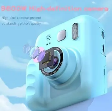 Dijital Fotoğraf Çıkaran Video Kaydedici Taşınabilir Anında Baskı Çıkaran Çocuk Kamerası Mavi