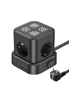4lü Akım Korumalı Priz Gece Lambalı 2xusb 2xtype-c Çıkış Yüksek Gerilim Koruma Çoklu Priz Çoğaltıcı