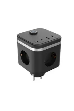 Termal Akım Korumalı Isıya Dayanıklı 3’lü Duvar Tipi Priz 2x Usb 2x Typce 3680 W