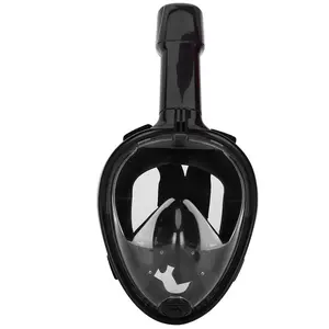 Full Face Şnorkel Maske Su Altı Maskesi Anti-sis Aksiyon Kamera Takılabilir Siyah L/xl
