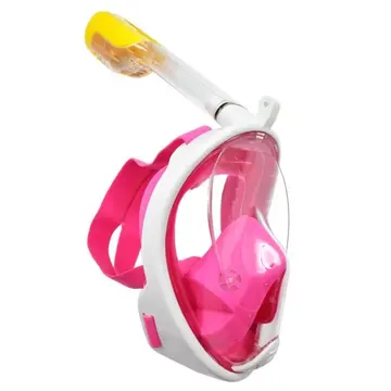 Full Face Şnorkel Maske Su Altı Maskesi Anti-sis Aksiyon Kamera Takılabilir Pembe S/m
