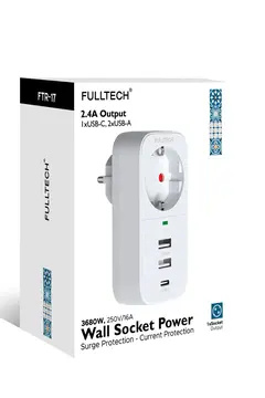 Vothoon 2.4a Çıkışlı 2xusb 1xtype-c Tekli Priz