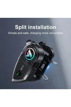 Vothoon Y80 Motosiklet Kask Kulaklık Intercom Işıklı Motorsiklet Interkom