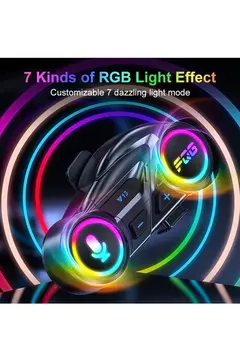 Y13 Motor Kask Kulaklık Rgb Modlu Radyolu Motosiklet Kulaklık 5.3 Bluetooth Intercom