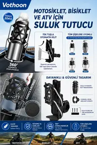 Bisiklet Motosiklet Atv Ve Scooter Uyumlu Matara Suluk Tutucu Gidon Bağlantılı Esnek Gövdeli Şişe Aparatı