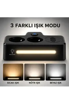 Bkl-502 Akım Korumalı 2li Priz 2 Usb Ve 2 Type-c Çıkış 4000w Hızlı Şarj Duvar Tipi Dokunmatik Led Aydınlatmalı