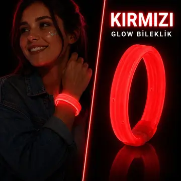 Mavi Kalın Glow Bileklik – Kırılarak Yanan Parti Ve Festival Bilekliği