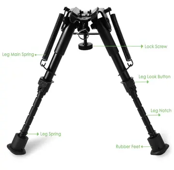 Nikula-üstün Metal Alaşım Bipod Çatalayak