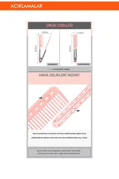 Saçlara Kolay Şekil Veren Saç Kurutma Fırçası Apıeu Easy Hair Dry Brush