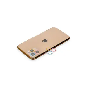 İphone 11 Pro Max Renkli Kamera Lens Koruma Cam - Pembe-mavi