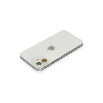 İphone 12 Renkli Kamera Lens Koruma Cam - Turuncu-yeşil