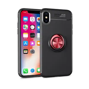 İphone Xs Max Kılıf Range Yüzüklü Silikon - Siyah-kırmızı