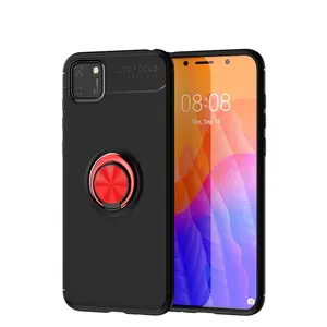 Huawei Y5p Kılıf Range Yüzüklü Silikon - Siyah-kırmızı