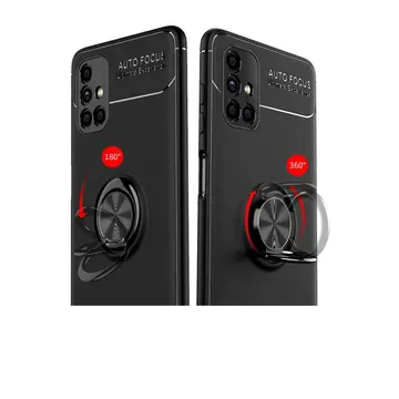 Samsung Galaxy M51 Kılıf Range Yüzüklü Silikon - Siyah-gold