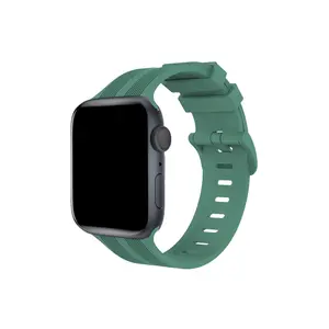 Watch 38mm Kr408 Çizgili Silikon Kordon - Yeşil