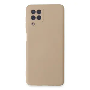 Samsung Galaxy A22 Kılıf Nano İçi Kadife Silikon - Pudra