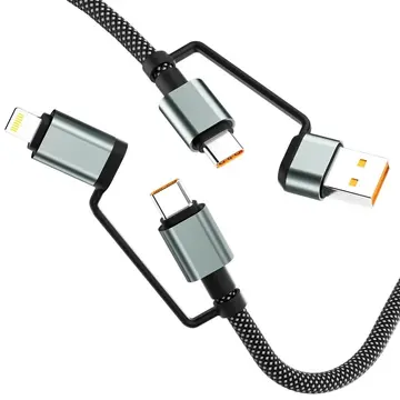 4’ü 1 Arada 100w Akıllı Tasarım Yüksek Dayanıklılık Çoklu Uyumlu Örgülü Hızlı Şarj Kablosu