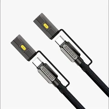 Led Fener Ve Alevsiz Çakmak Fonksiyonlu Type-c Şarj Ve Data Kablosu 120 Cm Siyah
