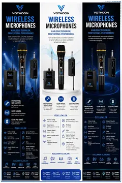 Wireless Mikrofon Sistemi Uhf Kablosuz El Mikrofonu Profesyonel Ses Performansı 50 Mt Menzil