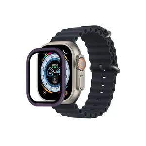 Watch Ultra 49mm Alüminyum Kasa Cam Ekran Koruyucu - Mor