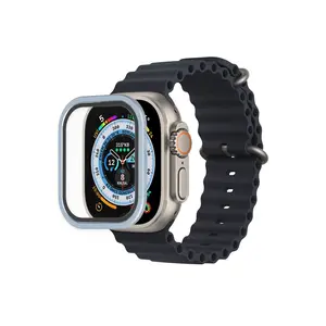 Watch Ultra 49mm Alüminyum Kasa Cam Ekran Koruyucu - Mavi