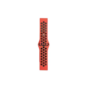 Watch 20mm Spor Delikli Kordon - Kırmızı-siyah
